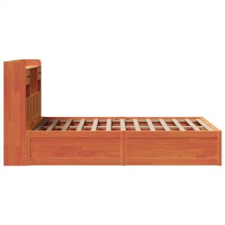 Cadre de lit sans matelas cire marron 120x200cm bois pin massif 