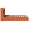 Cadre de lit sans matelas cire marron 120x200cm bois pin massif 