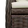 Ensemble à manger de jardin 3 pcs et coussins marron poly rotin 