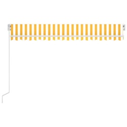 Auvent manuel rétractable 400x350 cm Jaune et blanc 