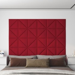 Panneaux muraux 12 pcs Rouge bordeaux 30x30 cm Velours 0,54 m² 