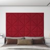 Panneaux muraux 12 pcs Rouge bordeaux 30x30 cm Velours 0,54 m² 