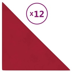 Panneaux muraux 12 pcs Rouge bordeaux 30x30 cm Velours 0,54 m² 