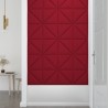 Panneaux muraux 12 pcs Rouge bordeaux 30x30 cm Velours 0,54 m² 
