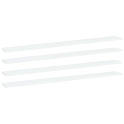 Panneaux de bibliothèque 4 pcs Blanc 100x10x1,5 cm Aggloméré 