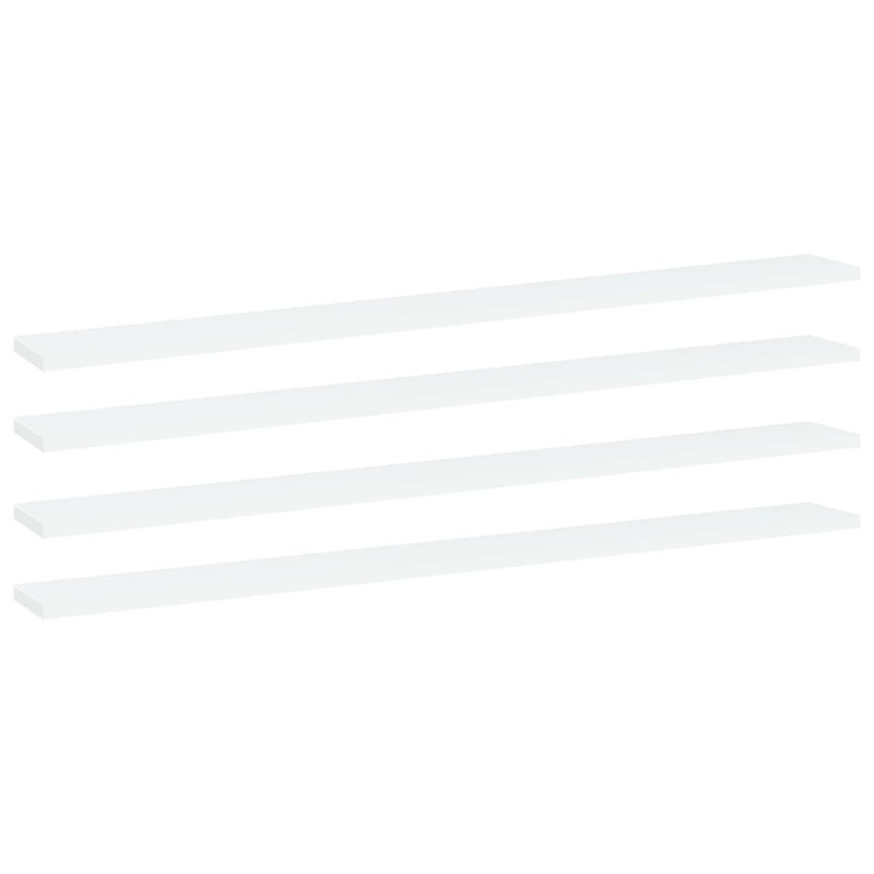 Panneaux de bibliothèque 4 pcs Blanc 100x10x1,5 cm Aggloméré Panneaux de bibliothèque 4 pcs Blanc 100x10x1,5 cm Aggloméré