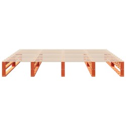 Cadre de lit sans matelas cire marron 200x200cm bois pin massif 