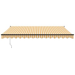 Auvent rétractable automatique jaune et blanc 4x3 m 
