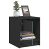 Table de chevet avec porte en verre noir 35x37x42 cm 