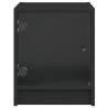 Table de chevet avec porte en verre noir 35x37x42 cm 