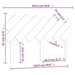 Tête de lit Marron miel 151,5x3x81 cm Bois massif de pin 