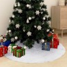 Jupe de sapin de Noël Blanc 122 cm Fausse fourrure 