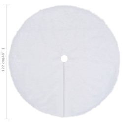 Jupe de sapin de Noël Blanc 122 cm Fausse fourrure 