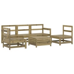 Salon de jardin 6 pcs bois de pin imprégné 