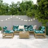 Salon de jardin 6 pcs bois de pin imprégné 