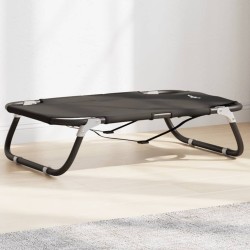 Lit pour chien pliable anthracite tissu Oxford et acier 