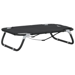 Lit pour chien pliable anthracite tissu Oxford et acier 