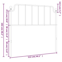 Tête de lit métal blanc 100 cm 