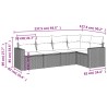 Salon de jardin avec coussins 5 pcs marron résine tressée 