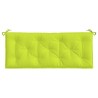 Coussin de banc de jardin vert brillant 120x50x7cm tissu oxford 