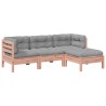 Salon de jardin 4 pcs et coussins bois massif sapin de douglas 