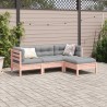 Salon de jardin 4 pcs et coussins bois massif sapin de douglas 