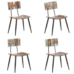 Chaises à manger lot de 4 bois de récupération solide 
