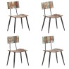 Chaises à manger lot de 4 bois de récupération solide 