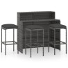 Ensemble de bar de jardin avec coussins 4 pcs Gris 