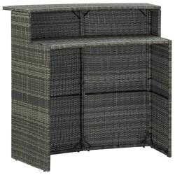 Ensemble de bar de jardin avec coussins 4 pcs Gris 