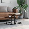 Table basse gigogne 2 pcs chêne marron bois d'ingénierie 