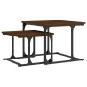 Table basse gigogne 2 pcs chêne marron bois d'ingénierie 