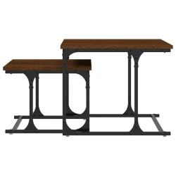 Table basse gigogne 2 pcs chêne marron bois d'ingénierie 