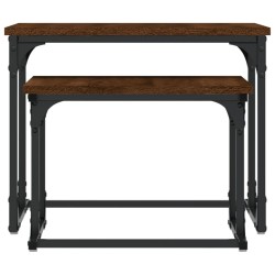 Table basse gigogne 2 pcs chêne marron bois d'ingénierie 
