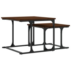 Table basse gigogne 2 pcs chêne marron bois d'ingénierie 