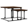 Table basse gigogne 2 pcs chêne marron bois d'ingénierie 