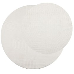 Tapis IZA poils courts style scandinave crème Ø 100 cm 
