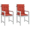 Coussins de chaise à dossier bas lot de 2 rouge mélangé tissu 