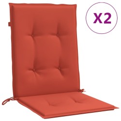 Coussins de chaise à dossier bas lot de 2 rouge mélangé tissu 