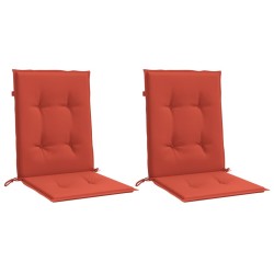 Coussins de chaise à dossier bas lot de 2 rouge mélangé tissu 
