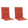 Coussins de chaise à dossier bas lot de 2 rouge mélangé tissu 