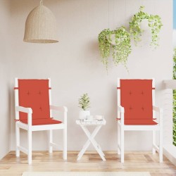 Coussins de chaise à dossier bas lot de 2 rouge mélangé tissu 