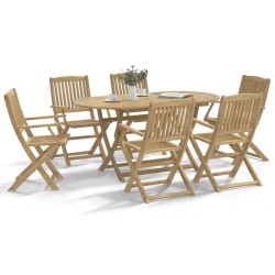 Ensemble à manger de jardin 7 pcs Bois d'acacia solide 