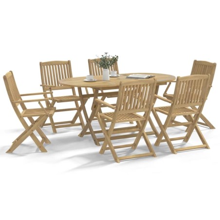Ensemble à manger de jardin 7 pcs Bois d'acacia solide 