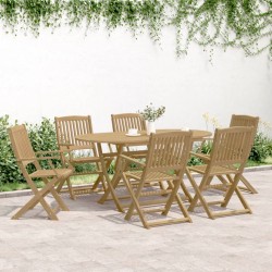 Ensemble à manger de jardin 7 pcs Bois d'acacia solide 