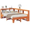 Lit bibliothèque sans matelas cire marron 140x190 cm pin massif 