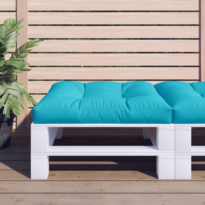 Coussin de palette turquoise 70x70x12 cm tissu 