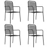 Ensemble à manger de jardin 5 pcs Noir Corde de coton et acier 