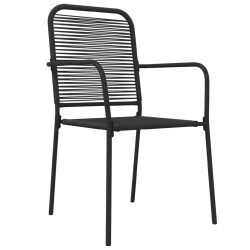 Ensemble à manger de jardin 5 pcs Noir Corde de coton et acier 
