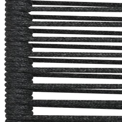 Ensemble à manger de jardin 5 pcs Noir Corde de coton et acier 
